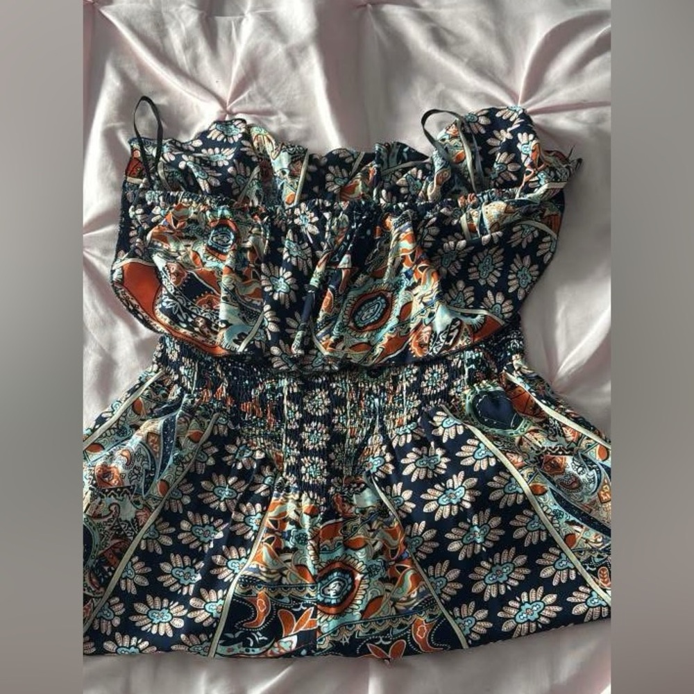 Floral Paisley Print Boutique Romper